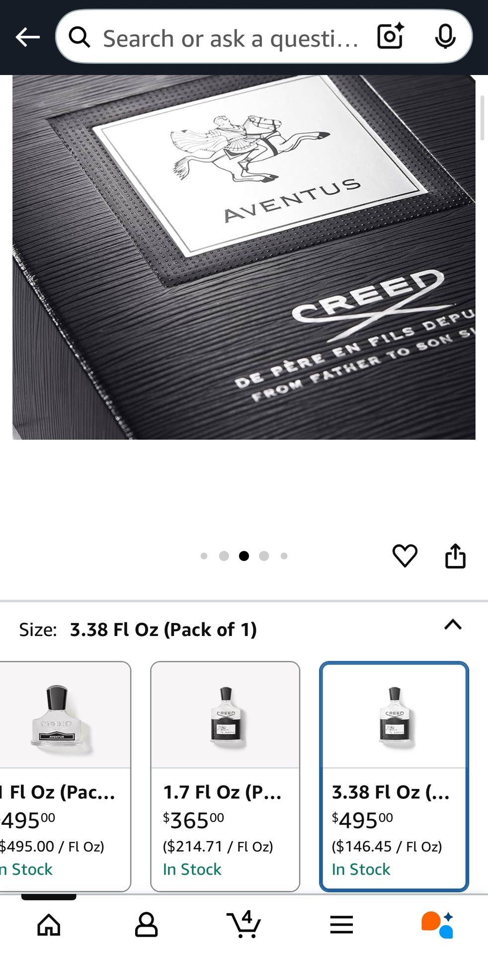 Creed Cologne 3.3oz