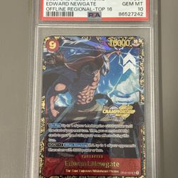 One Piece Edward Newgate top 16 prize card PSA 10