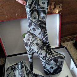 Money Cover High Heeled Boots
