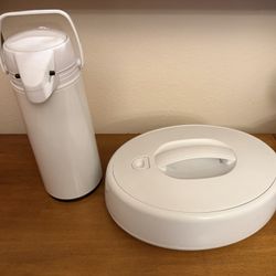 BOTH Insulated Food Storage & Hot Drink Carafe Dispenser Travel Container Bowl with Lid BOTH FOR