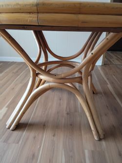 Rattan Bamboo Dining Table