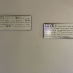 Hope And Love Compressed Wood Signs