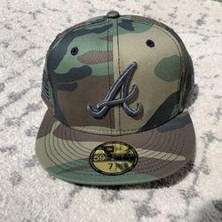 Atlanta Braves New Era Woodland Camo 9FIFTY Snapback Hat “A” Hat