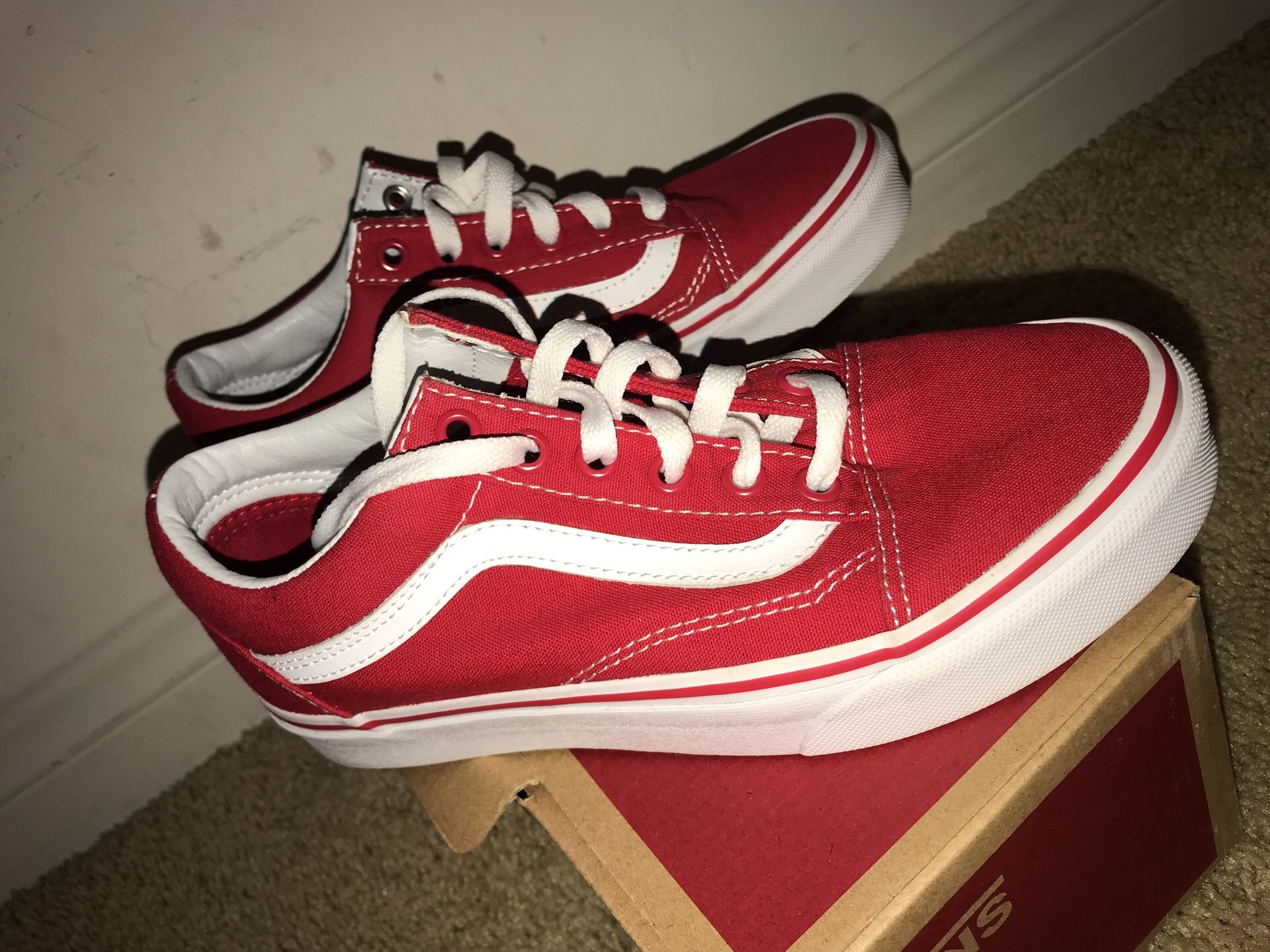 Red old school vans look BRAND NEW
