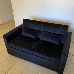 3-in-1 Sofa Bed with Reclining Backrest and Pillows
