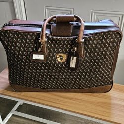 Gucci Unisex Brown Leather High-End Luxury Large Travel Bag (EXCELLENT)