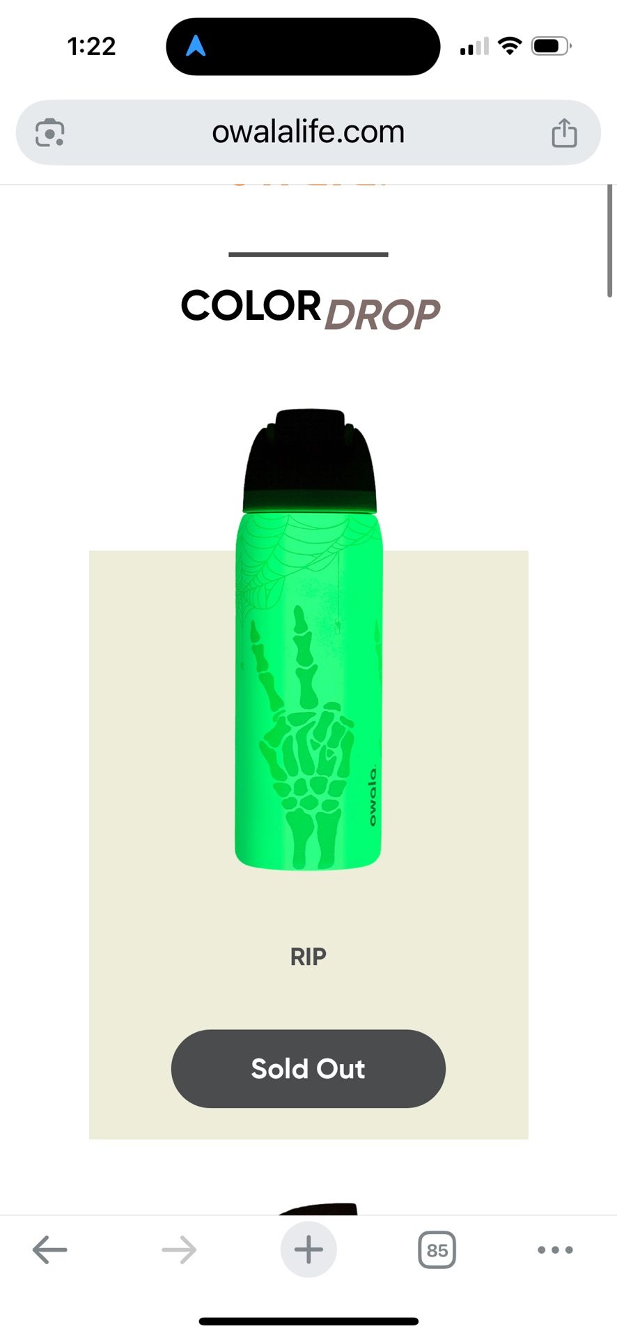  🕸️ Owala RIP 32oz FreeSip Bottle – Glow-in-the-Dark Limited Edition | SOLD OUT