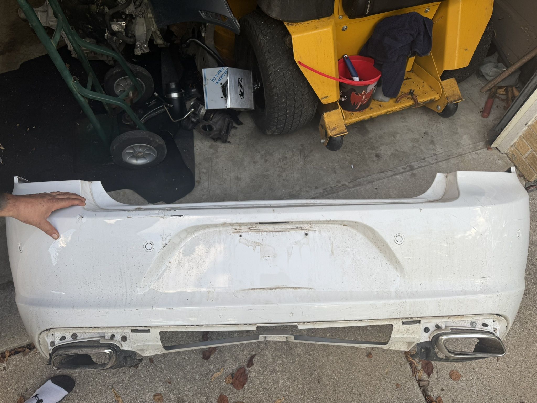 Dodge Charger SE SXT OEM Rear Bumper Cover White with sensors 2015 2016 2017 2018 2019 2020