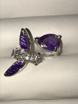 Size 6 bird silver ring