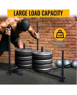 Black Steel Push Sled with Weight Posts