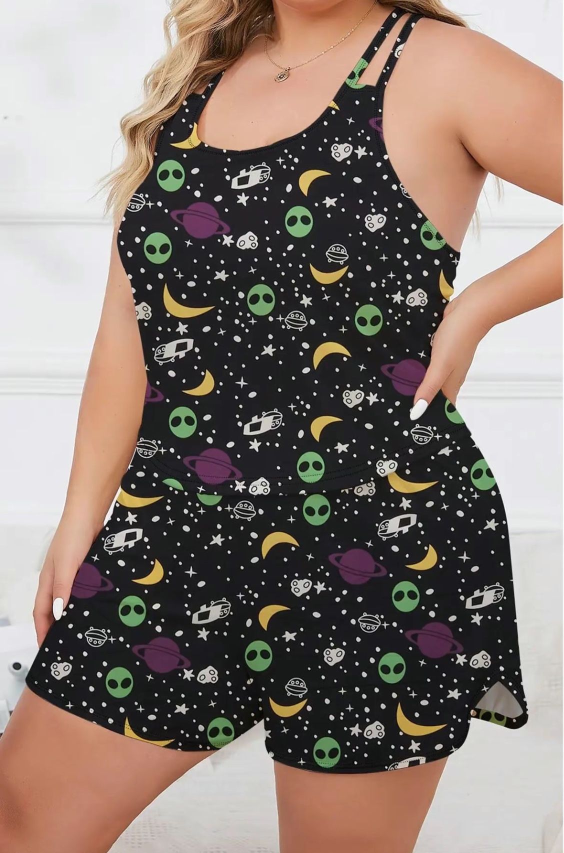 Cute Alien Glow In The Dark With Planets, Pajamas!