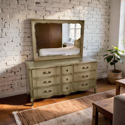 French Provincial 9-Drawer Dresser w/ mirror (FREE DELIVERY)
