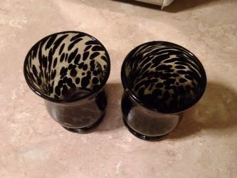 A SET OF 2 BRAND NEW WITH TAGS~ "PIER 1 IMPORTS" GLASS CANDLE HOLDERS