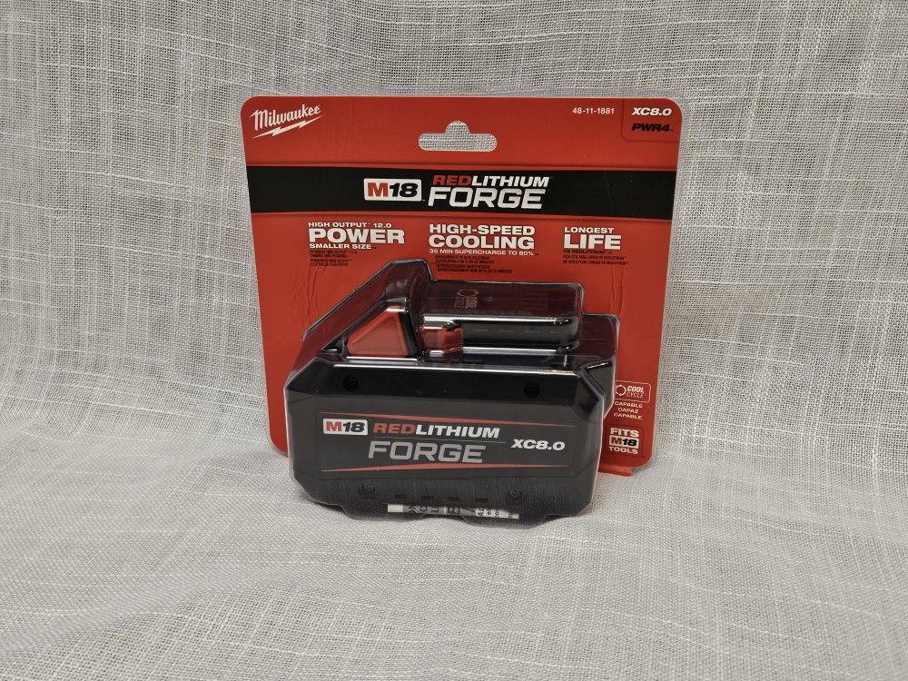New In Box Milwaukee M18 Forge XC8.0 8.0 Lithium Battery 48-11-1881