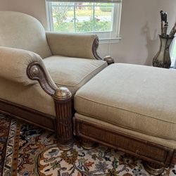 Oversized Chair and Ottoman For Sale