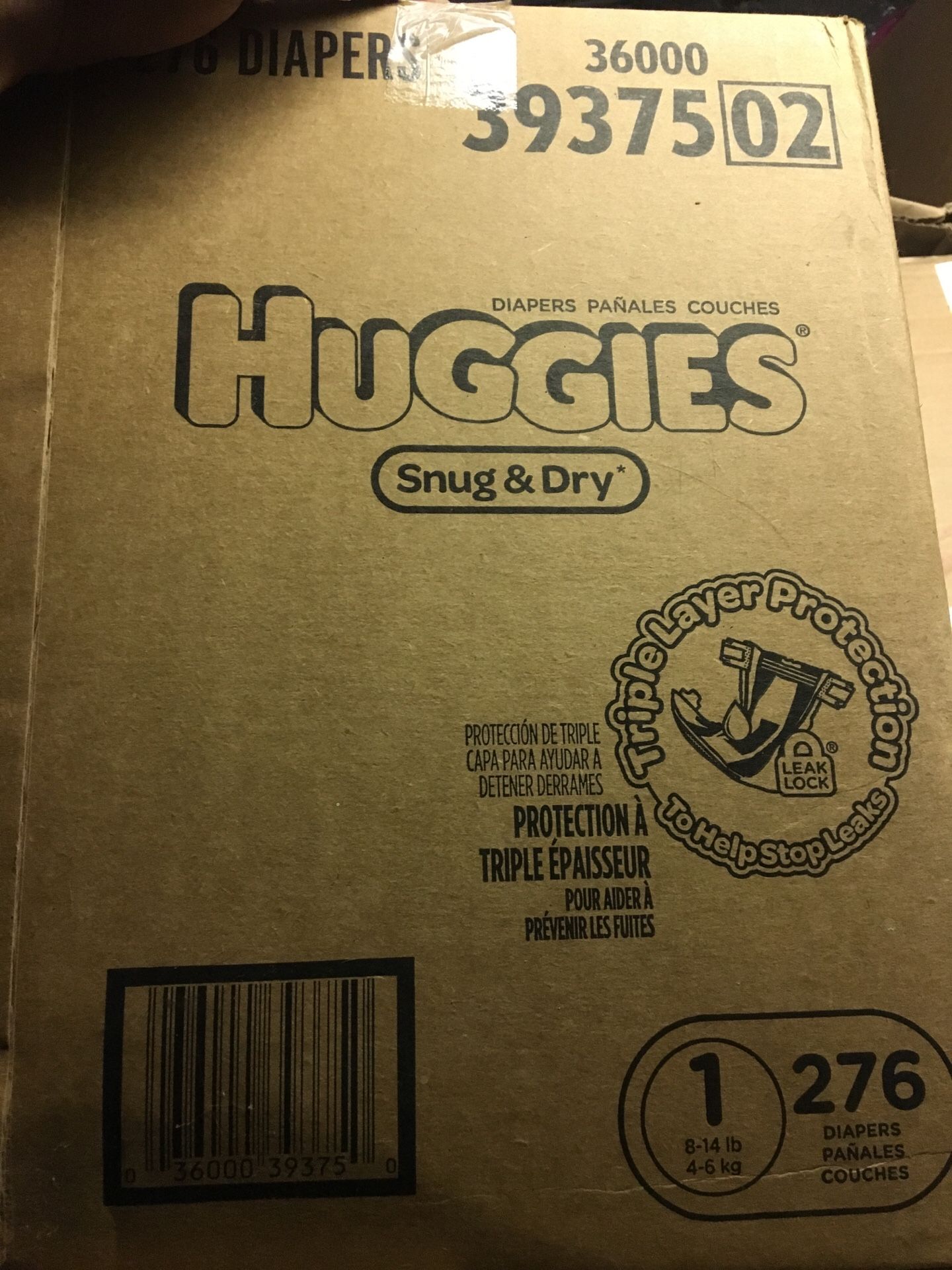 2 boxes of (276 ct) Huggies diapers