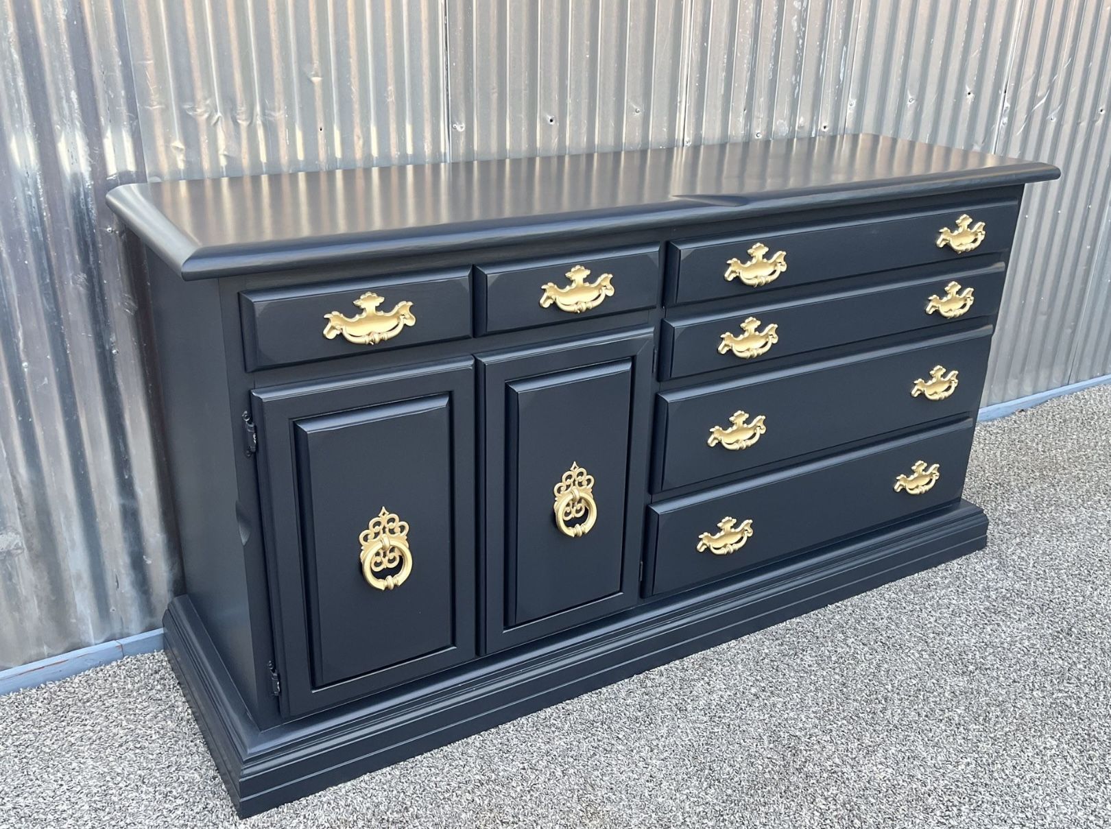 Beautifully Refinished Vintage Dresser – Solid Wood with Extra-Large Cabinet Space
