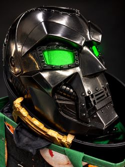 Dr. Doom Cosplay Mask with LED Eyes costume cosplay