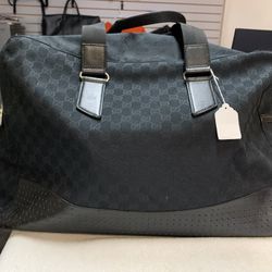 Gucci GG Soft Canvas Black Duffle Bag 