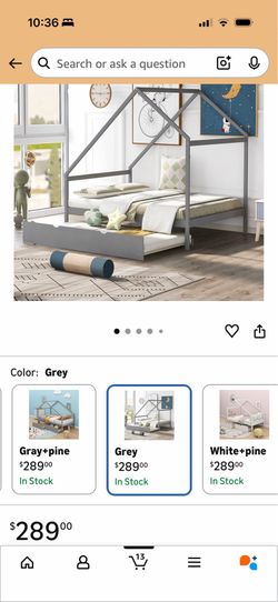 Full bed frame with twin trundle