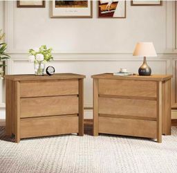 New assembled Bedroom Nightstands Set of 2, Night Stand, Rustic Brown (2PCS)
31.5-Inch Wide; with 3 Drawers; for Bedroom