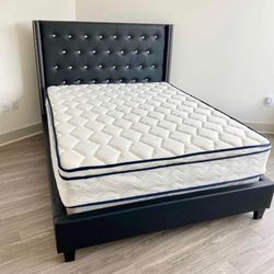 Black Tufted Upholstered King & Queen Size Bed Frame | Same Day Delivery