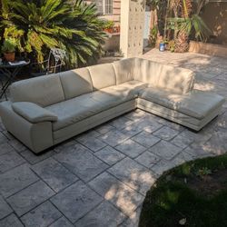 Modern Leather Sectional Sofa w/ Chaise – Large L-Shaped