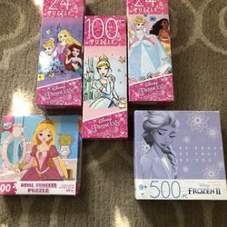 Five Disney princess puzzles