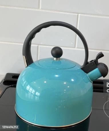Turquoise Whistling Tea Kettle