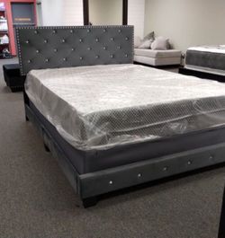 Queen king single full bed frames button tufted elegance delivery available!