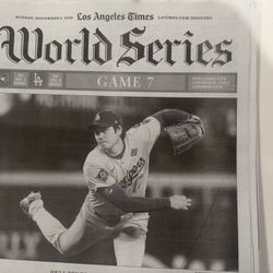 LA Times World Series Newspaper Game 7 