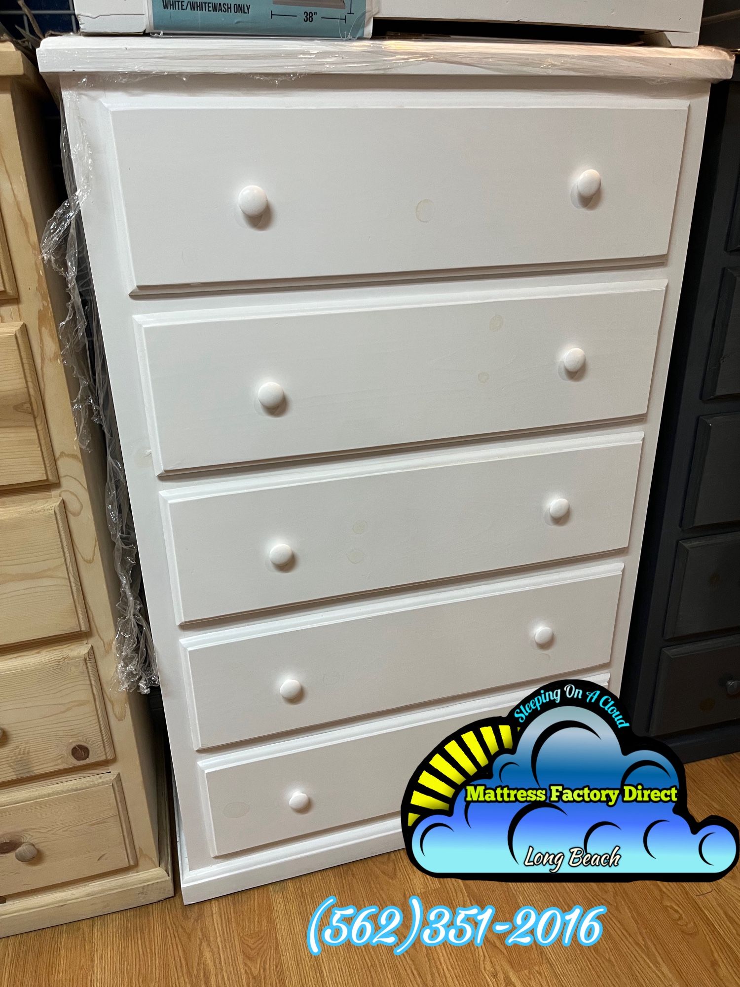 White Jumbo Dresser 2 Knob Drawer Cajonera Comoda Bonita 
