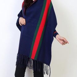 Blue Sweater Shawl Scarf