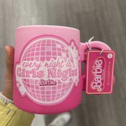 NWT Limited Edition Barbie Pink Mug with Heart Handle