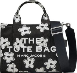 Marc Jacobs The Daisy Canvas   Tote Bag - Black/White