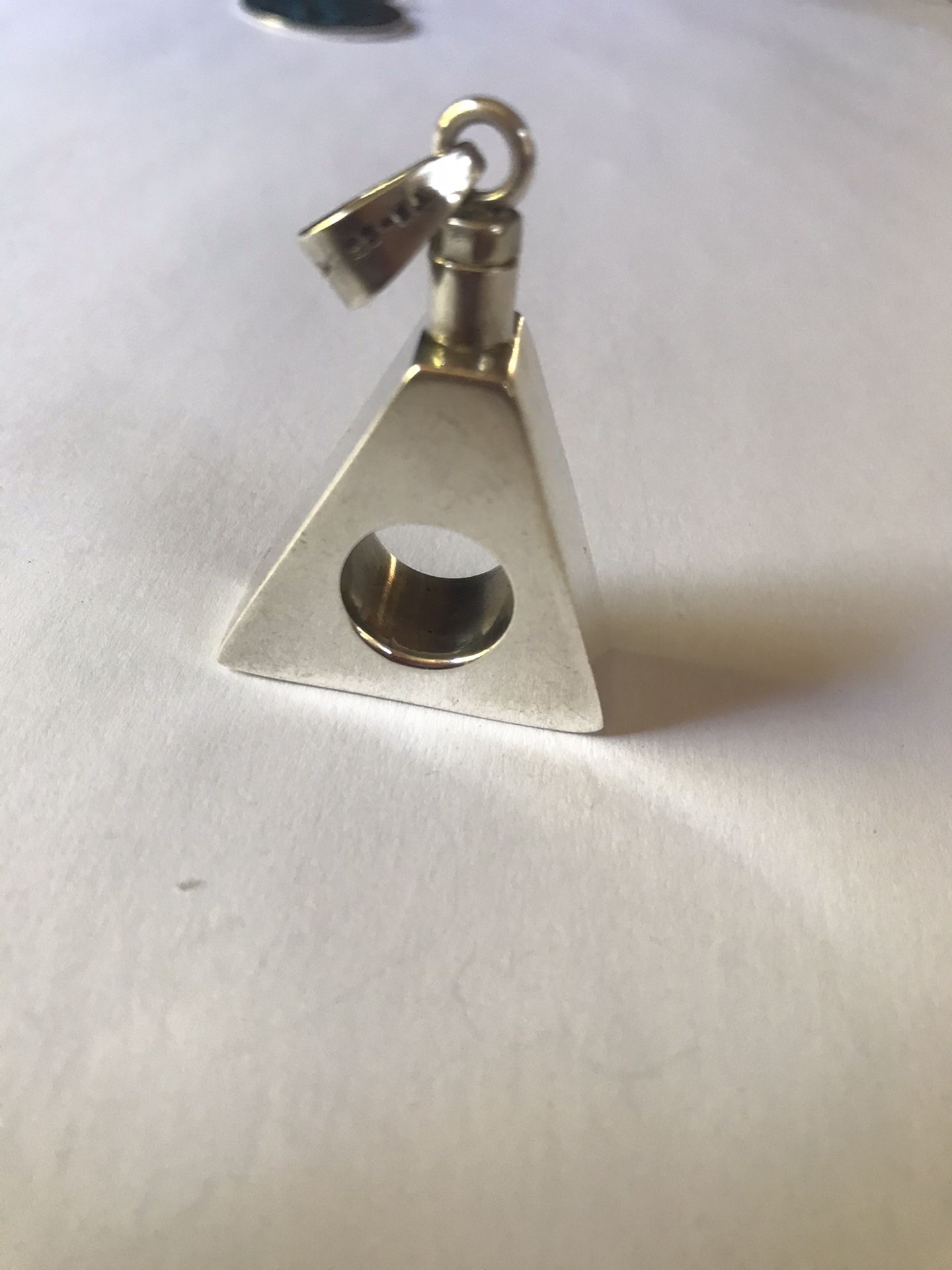 Vintage Sterling Silver Pyramid Shaped Perfume Bottle , Stamped .925 , Rare