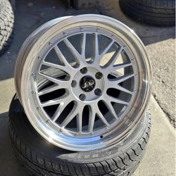 JNC005 Silver Machine Lip 19x8.5 19x9.5 5x100 5x112 5x114.3 5x120 Rims Tires