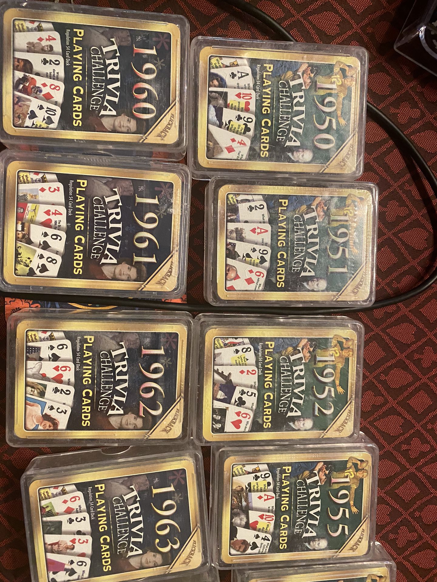 Playing Cards With Trivia For Specific Years