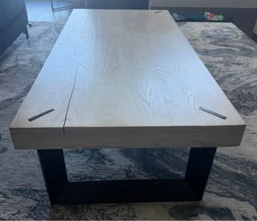 Solid Wood and Iron Coffee Table, 48 x 24
