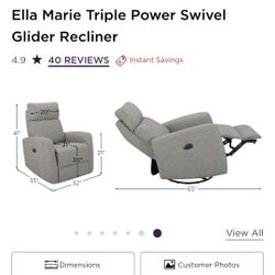 Power Reclining Nursing Chair - Raymour And Flanigan Elle Marie