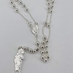 Rosario Virgen De Guadalupe Y San Judas Plata 925/Rosary Virgin And Saint Jude