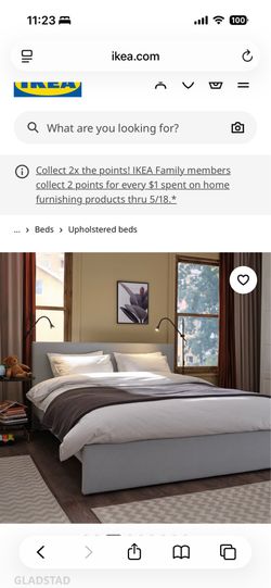 Ikea Gladstad Full upholstered bed