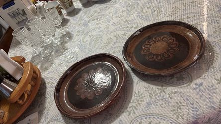 2 clay dinner plates (from Mexico)