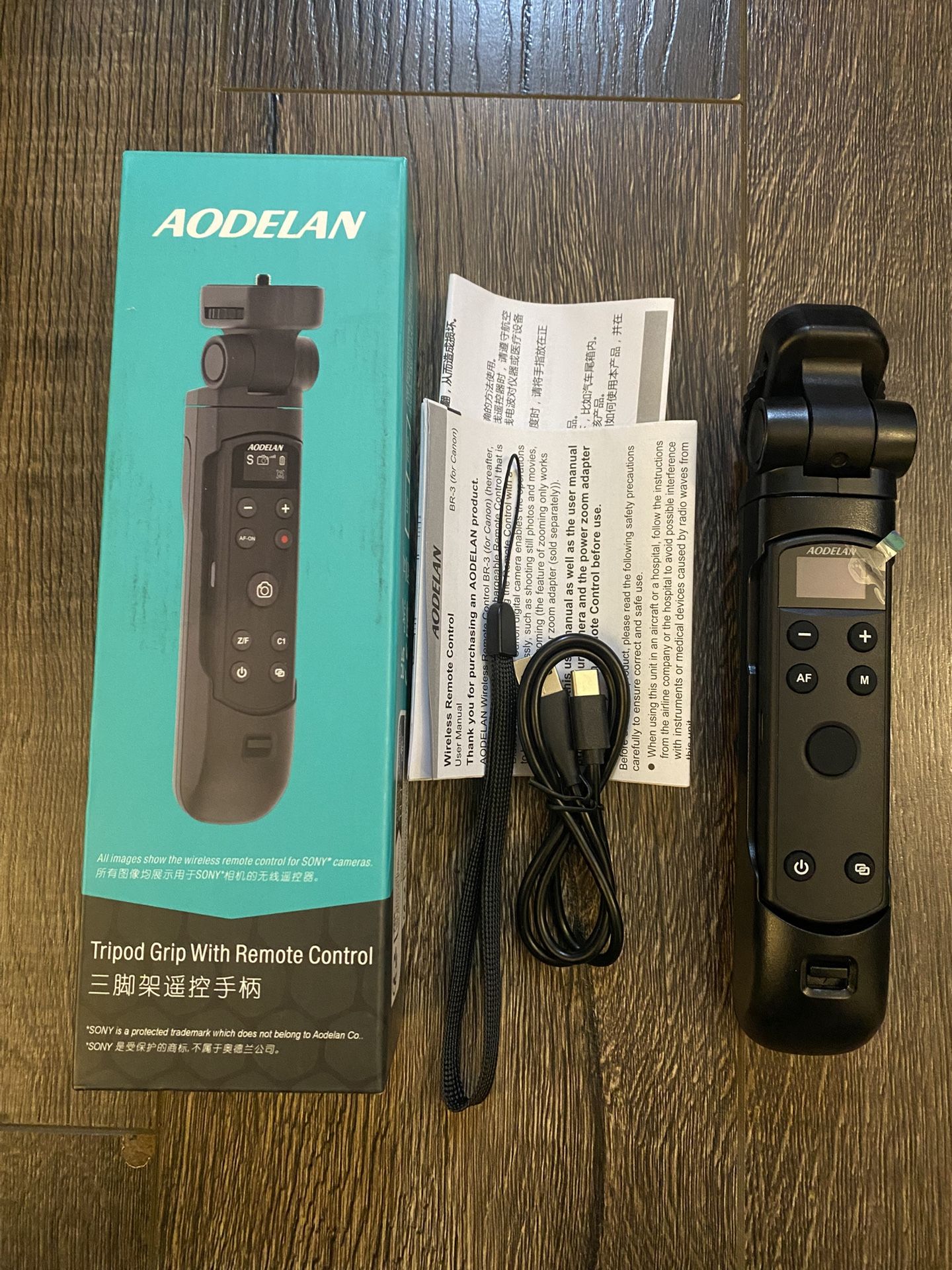 Canon Camera Tripod with Rechargeable Shutter Release,AODELAN Shooting Grip Wireless Remote Control Handle