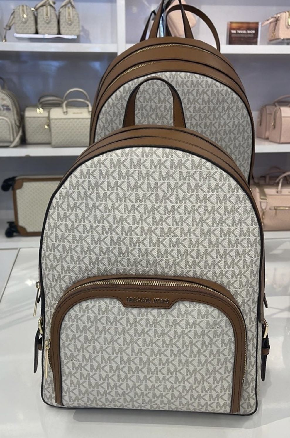 Michael Kors Jaycee Large Logo Backpack - Vanilla