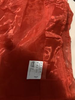 One Orange color lace IKEA curtain .