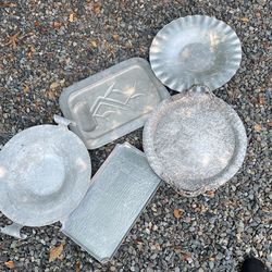Five Aluminum Plates Large