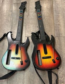 Nintendo Wii Guitar hero guitar controller bundle (2) tested working
