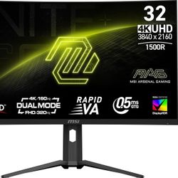Price Firm. MAG 321CUPDF CURVED 32-inch 3840 x 2160 (UHD) Gaming Monitor, Dual mode UHD (4K) 160Hz,FHD (1080p) 320Hz, Adaptive-Sync, HDMI