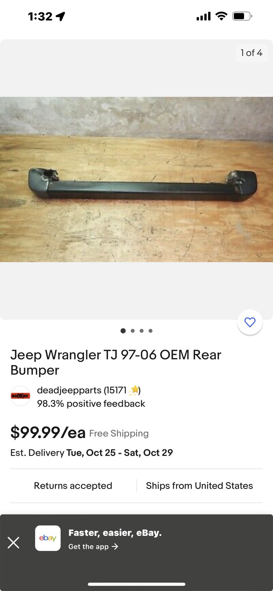 Oem Rear Bumper Jeep Wrangler 